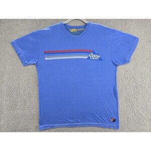 Aviator Nation Coors Light Shirt Mens Large Blue Retro Graphic Beer Tee Made USA